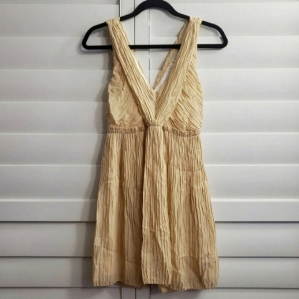 Rag & Bone silk gathered fit flare dress